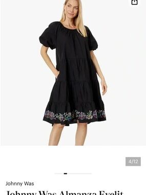 Johnny Was AMANZA EYELET MINI DRESS small. Like new